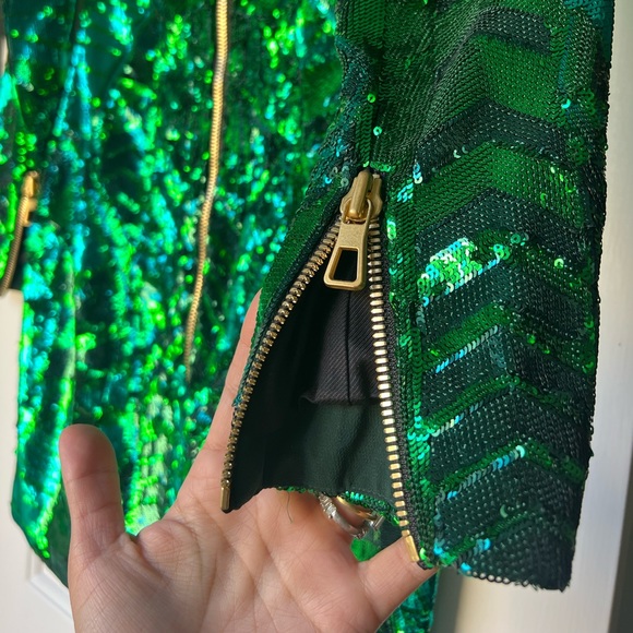 h&m balmain sequin green dress Lime Green Sequin Strappy Mini Dress
